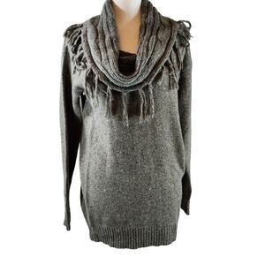 Forever 21 Women's Grey Longsleeve Cow Neck Top Size Small